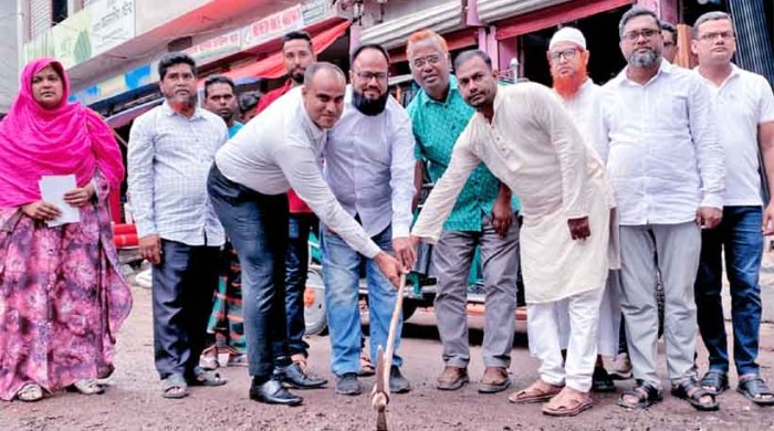 জয়পাড়া পূর্ব বাজারে সড়ক সংস্কার কাজের উদ্বোধন